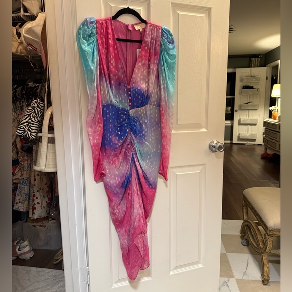 NWT Rococo Sand Cloud Ruched Midi Dress - Picture 3 of 13